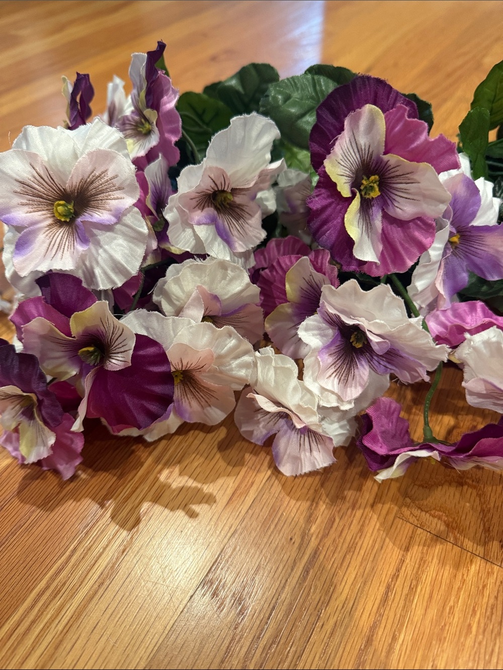 Michaels Faux Pansy Stem Cluster - Purple & White — 2 piece